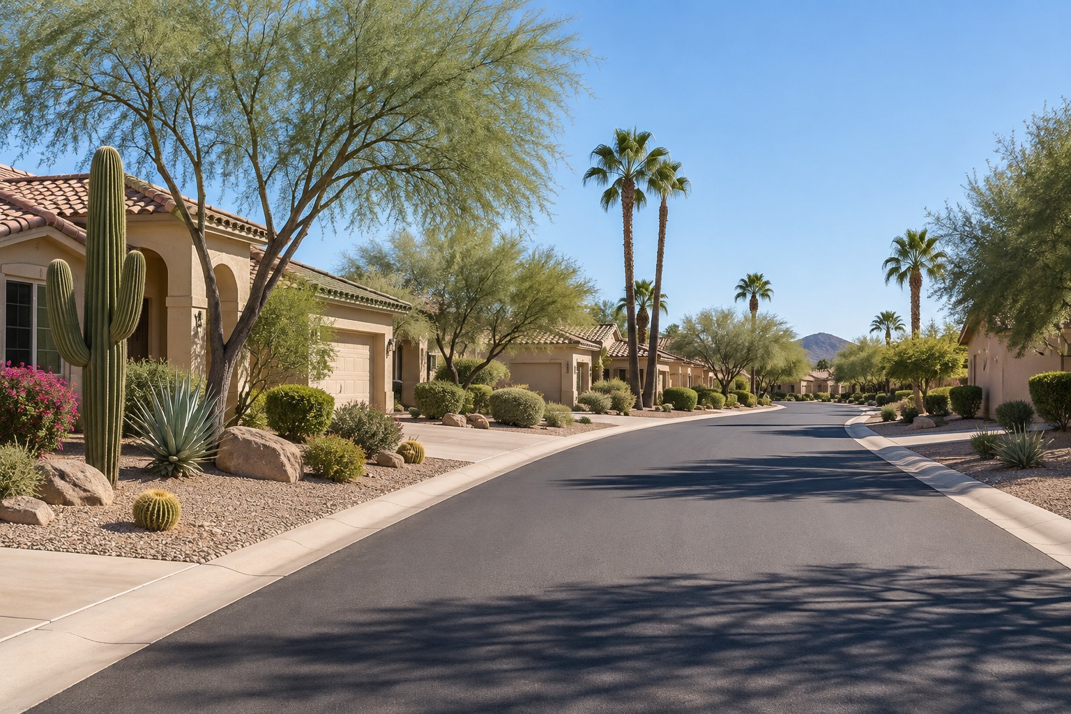 A Scottsdale Arizona residential street, illustrative